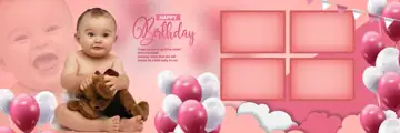 Traditional Silk Texture Birthday & Baby Album 12x36 PSD