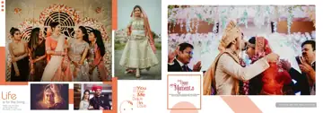 Vibrant & Floral Wedding Album 12x36 PSD with Bokeh Lights