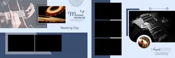 Vibrant & Golden Wedding Album 12x36 PSD with Floral Border