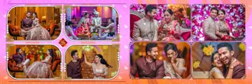 Vibrant Indian Wedding Album 12x36 PSD with Kolam Pattern
