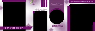 Vibrant & Ornate Wedding Album 12x36 PSD with Floral Border