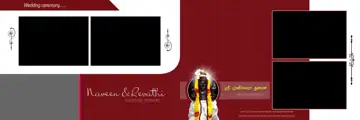 Vibrant & Rich Maroon Wedding Album 12x36 PSD with Kolam Pattern