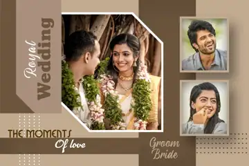 Wedding Album Cover 12x18 PSD – Traditional Pastel Clouds Design
