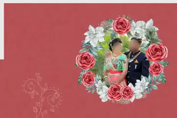 Wedding Album Cover PSD in Elegant Gold Frame Style