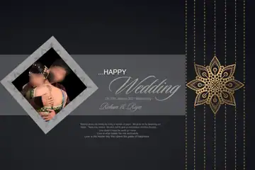 Wedding Album Cover PSD in Graceful Bokeh Lights Style