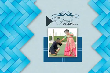 Wedding Album Cover PSD in Premium Gold Frame Style