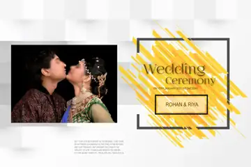 Wedding Album Cover PSD in Stylish Temple Motif Style
