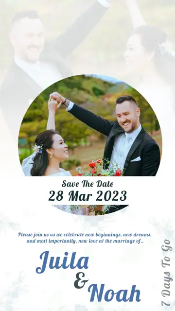 Wedding Invitation PSD in Classic Gold Frame Style