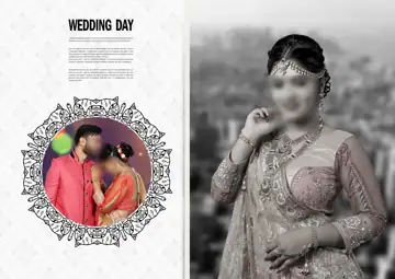 Wedding Photo Album 17x24 PSD – Rich Maroon Lace Ornaments Design