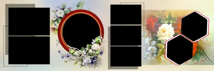 Wedding Album 12x36 PSD – Floral Silk Texture Design