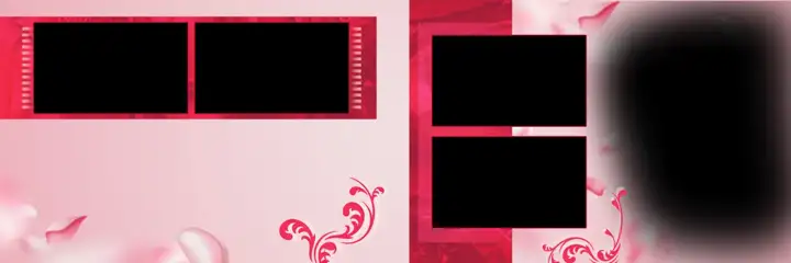 Wedding Album 12x36 PSD – Rich Maroon Brush Strokes Design