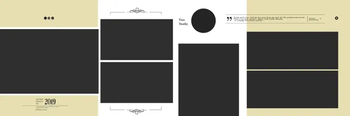 Wedding Album 12x36 PSD – Stylish Gold Frame Design