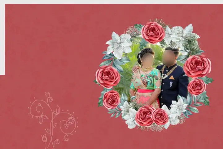 Wedding Album Cover PSD in Elegant Gold Frame Style