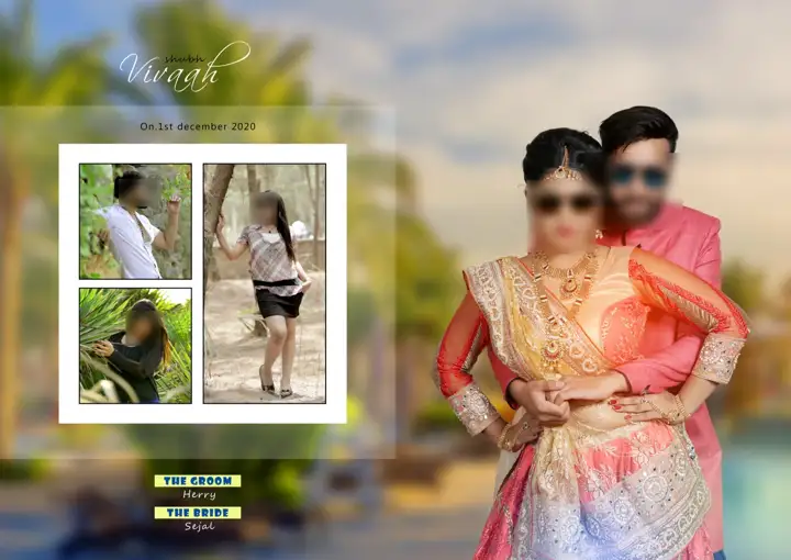Wedding Photo Album 17x24 PSD – Fresh Gold Frame Design